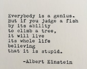 Albert Einstein Quote Typed on Typewriter | 4x6
