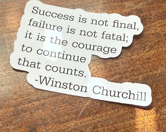 Winston Churchill Quote Sticker | Typewriter Font