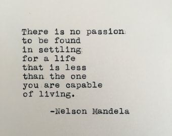Nelson Mandela Quote Typed on Typewriter | 4x6