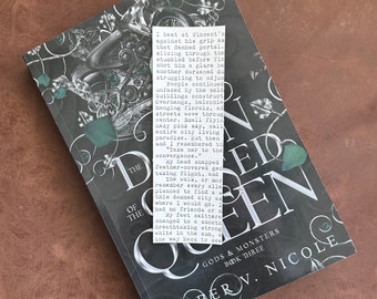 The Dawn of the Cursed Queen Bookmark Typed on Typewriter - Officially Licensed! - Amber V. Nicole