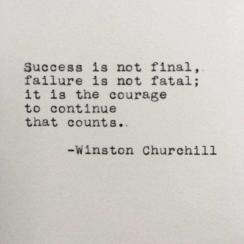 Winston Churchill Quote Typed on Typewriter 4x6 Print - Etsy