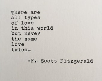 F. Scott Fitzgerald Quote Typed on Typewriter | Book Quote | 4x6