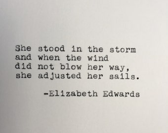Elizabeth Edwards Quote Typed on Typewriter | 4x6
