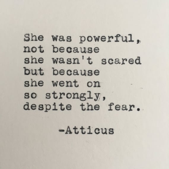 Atticus Powerful Quote Typed on Typewriter Etsy