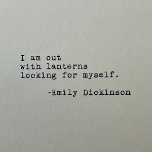 Citaat van Emily Dickinson getypt op typemachine | Poëziecitaat | 4x6