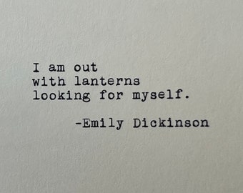 Emily Dickinson Quote Typed on Typewriter | Poetry Quote | 4x6 Print