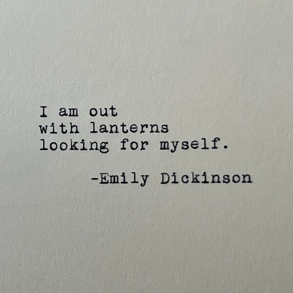 Emily Dickinson Quote Typed on Typewriter | Poetry Quote | 4x6