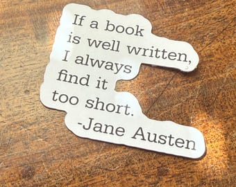 Jane Austen Quote Sticker | Typewriter Font