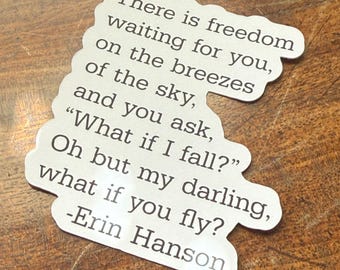 Erin Hanson Quote Sticker | Typewriter Font