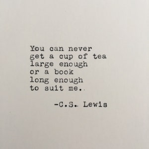 C.S.Lewis-Zitat auf Schreibmaschine getippt | Lese Zitat | 4x6