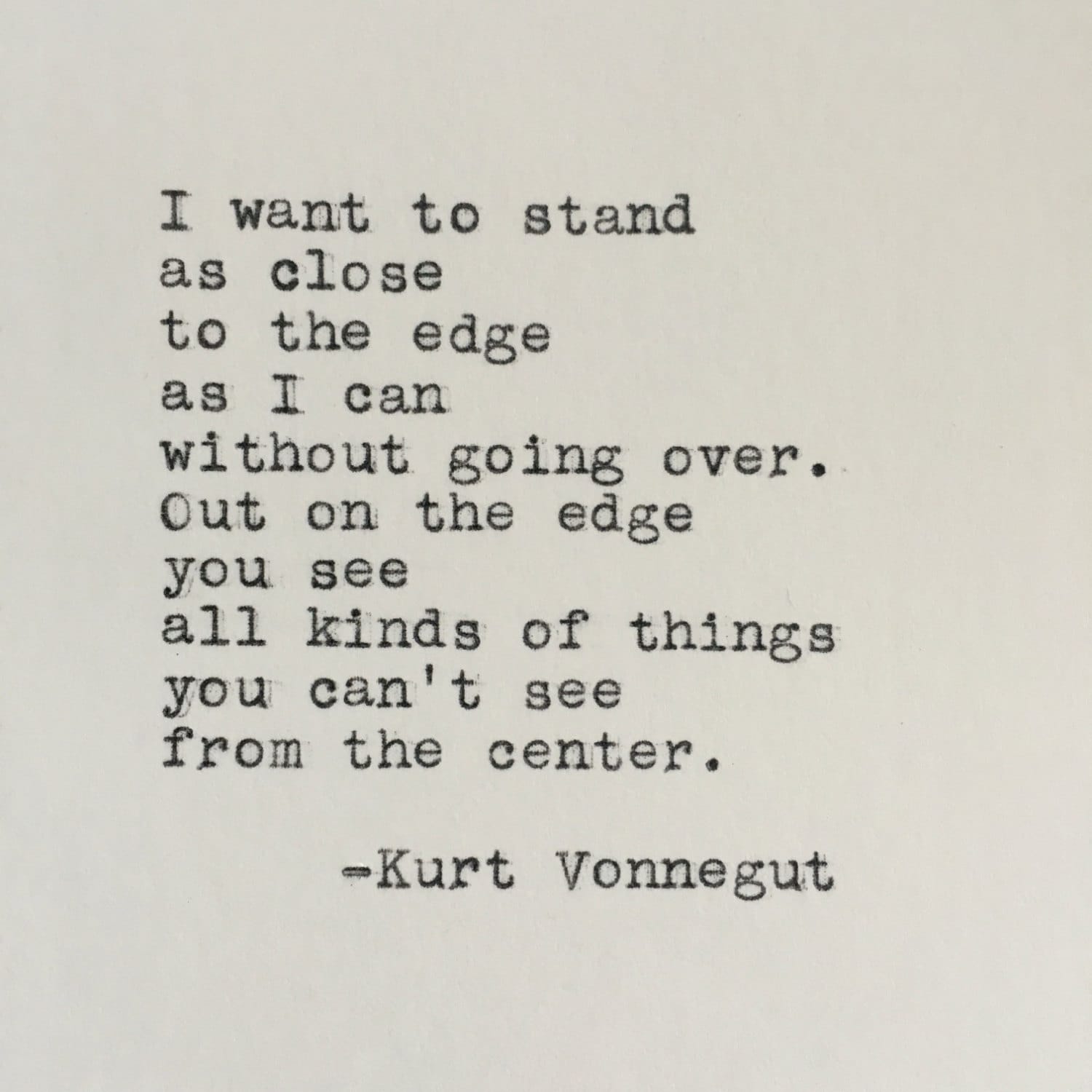 Kurt Vonnegut Quote Typed on Typewriter | 4x6 - Etsy, image size:1500x1500