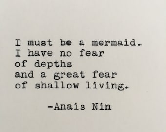 Anaïs Nin Quote Typed on Typewriter | 4x6