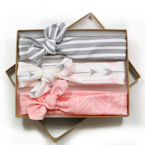 Baby Headband, Set of 3 / Organic Cotton Knotted Headband / Baby Headband / Toddler Headband / Baby Hair Bow