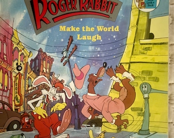 Golden Book Who Framed Roger Rabbit Paperbock 1988 Make The World Laugh Vintage