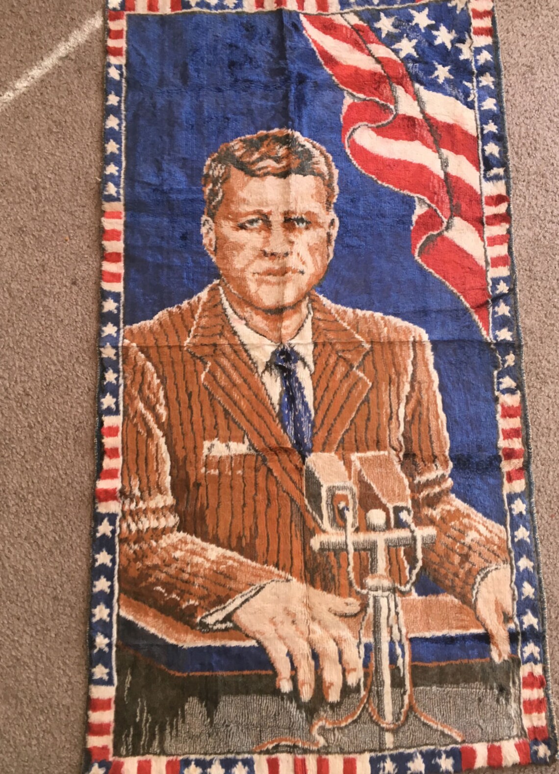 John Fitzgerald Kennedy Velvet Tapestry President Jack JFK USA Etsy