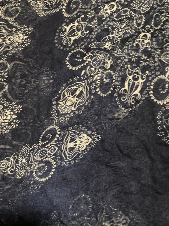 Scarfs Scarves Four Paris Paisley Blue Creme Oran… - image 5