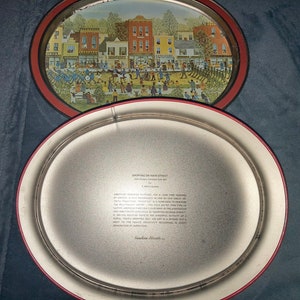 Altmodisch Vintage Cookie Canister Recipe Tin Oval image 3