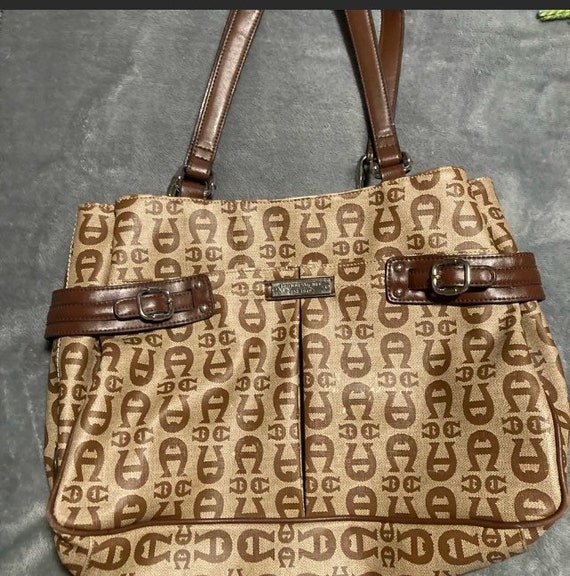 Etienne Aigner Large Logo Pocketbook Purse Shoulder Bag Etsy