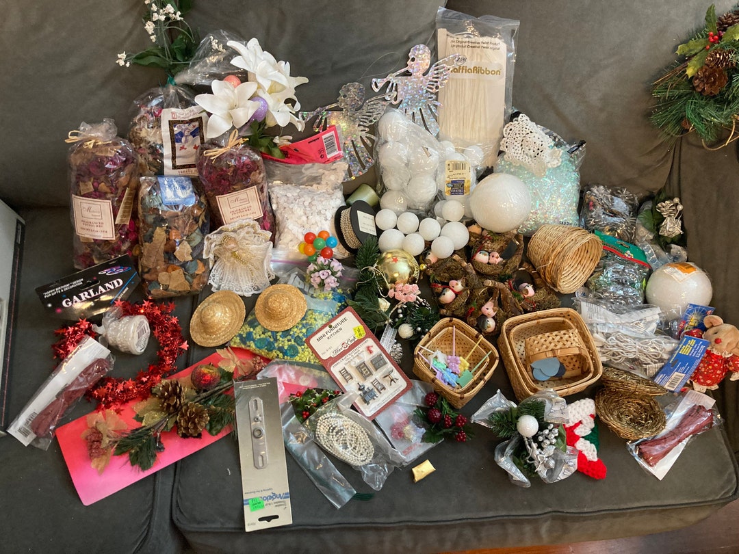 Big Craft Lot Hats Lace Birds Potpourri Bags Baskets Styrofoam Etsy