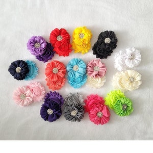 Set of 15 flower Hair Clip for Wedding, Flower girl hair accessory, bride Toddler hair, white ivory hair pin, Rhinestone hair barrette