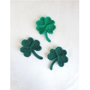 Clover pattern, 3 or 4 leaf, easy crochet pattern, beginner crochet pattern, st. saint patrick's day, applique clover, DIY decor gift, lucky