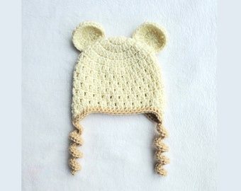 EASY pattern crochet bear hat, Sizes Preemie to child, kid size, baby beanie, boy or girl hat, newborn baby gift, simple crochet pattern
