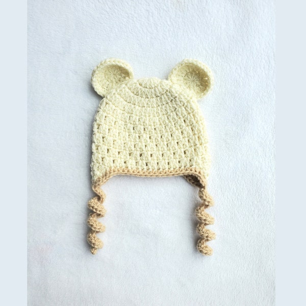 EASY pattern crochet bear hat, Sizes Preemie to child, kid size, baby beanie, boy or girl hat, newborn baby gift, simple crochet pattern