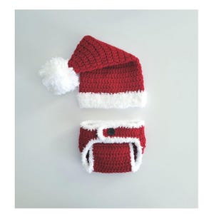 EASY crochet pattern Santa hat with diaper cover, simple pattern for preemie to adult, Santa hat, Christmas baby gift, easy crochet pattern