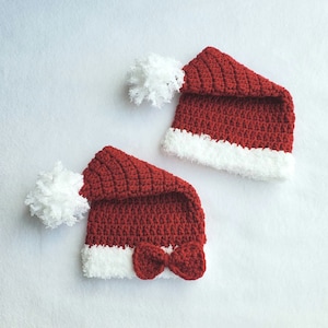 Patrón de crochet fácil para gorro de Papá Noel, patrón simple para prematuros y adultos, gorro de Papá Noel, gorro de niño o niña, regalo de Navidad para bebé, patrón de crochet fácil