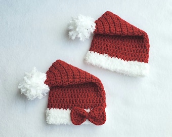 簡単なかぎ針編みのサンタ帽子、未熟児から大人まで使えるシンプルな