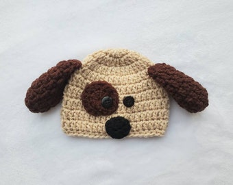 EASY crochet pattern puppy hat, simple pattern for preemie to child, dog pattern, boy girl hat, baby gift, easy crochet, Halloween costume