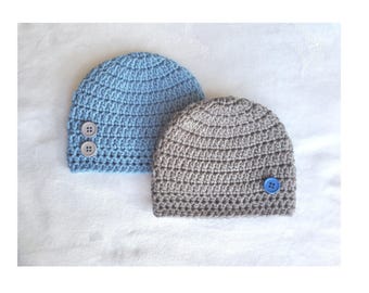 Patrón de gorro a crochet FÁCIL, patrón simple para prematuros y adultos, talla infantil, gorro para bebé, gorro para niño o niña, regalo para bebé niño, patrón de crochet fácil