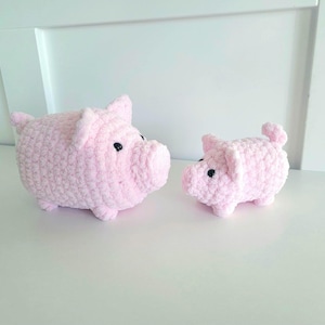 2 in 1 no sew pig patterns, baby mini pig loaf plushie patterns, baby pig, beginner easy simple pattern, stuffed animal DIY Amigurumi image 1