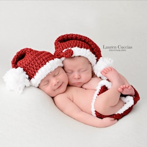 EASY crochet pattern Santa hat with diaper cover, simple pattern for preemie to adult, Santa hat, Christmas baby gift, easy crochet pattern
