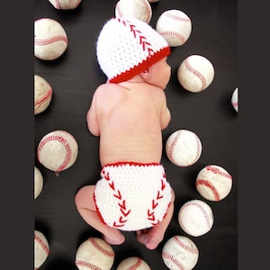 EASY crochet pattern baseball hat and diaper cover, simple pattern preemie to child, baseball pattern, baby gift, Halloween costume baby hat