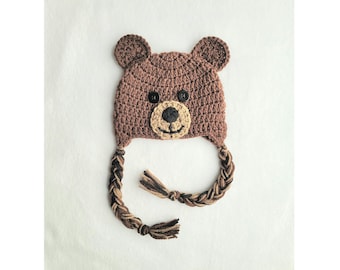EASY crochet pattern bear hat, simple pattern for preemie to child, child hat pattern, baby hat, baby gift, DIY toddler Halloween costume