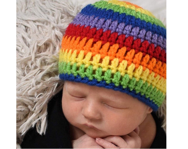 Rainbow Baby Hat Crochet Rainbow Hat Baby Gift Newborn Etsy