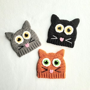 EASY crochet pattern cat hat, simple pattern for preemie to adult, child hat pattern, baby hat, baby gift, DIY toddler Halloween costume