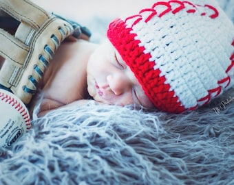 Patrón de crochet para gorra de béisbol, patrón simple para bebés prematuros, patrón de béisbol fácil, regalo para bebé DIY, gorro de bebé disfrazado de Halloween, imágenes