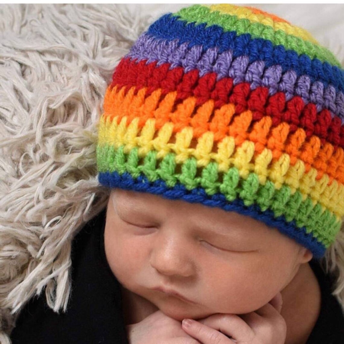 Rainbow Baby Hat Crochet Rainbow Hat Baby Gift Newborn Etsy