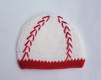 In Stock - crochet baby hat, baseball photo prop, newborn photo prop, hats for boys, crochet baseball hat, baby boy hat, baby boy gift