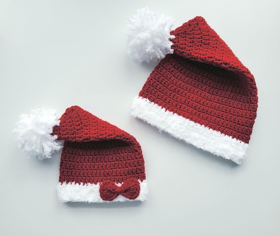 簡単なかぎ針編みのサンタ帽子、未熟児から大人まで使えるシンプルな