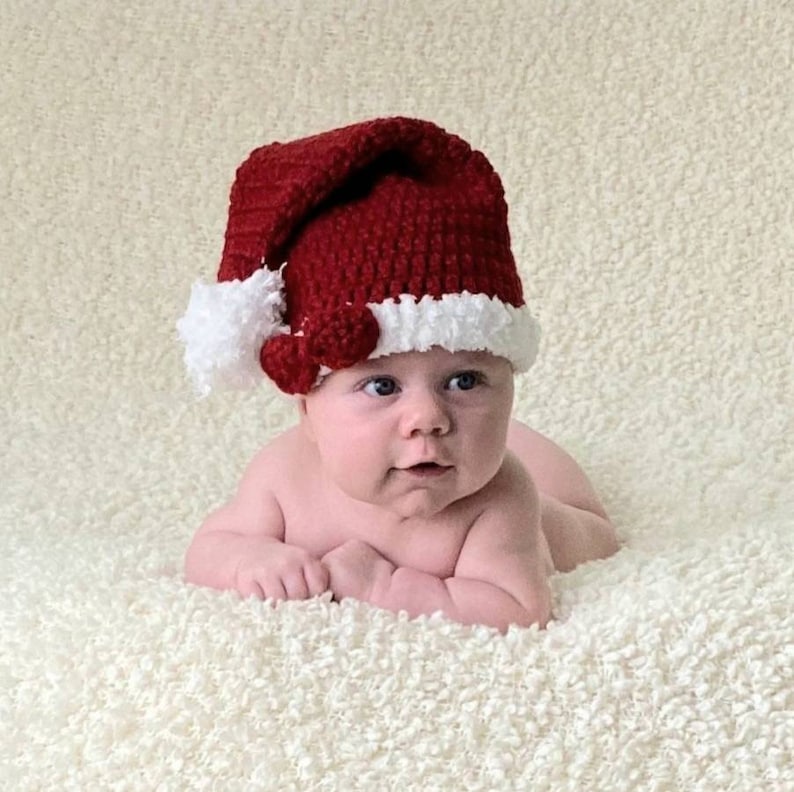 Crochet Santa Hat Christmas Baby Hat Baby Santa Hat Baby  Etsy