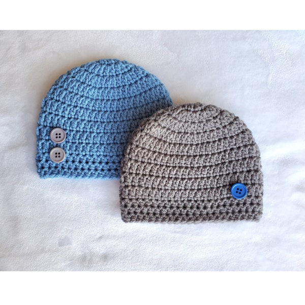 EASY crochet pattern hat, simple pattern for preemie to adult, child size, baby beanie, boy or girl hat, baby boy gift, easy crochet pattern