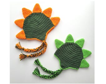 Dino hat crochet pattern, simple pattern for preemie to adult, child hat pattern, baby hat, toddler gift, easy dinosaur Halloween costume