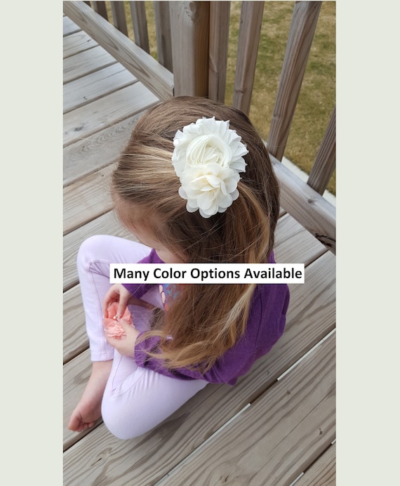 Shabby Flower Hair Clip Flower Girl Hair Toddler Hair Etsy