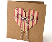 All Wrapped Up Card | Origami Heart | Hand finished Cards | Anniversary Card | Birthday Card | A Card For Love