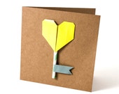 Heart Lollipop Card | Neon Origami Heart | Hand finished Cards | Personalised Cards | Anniversary Card | Birthday Card