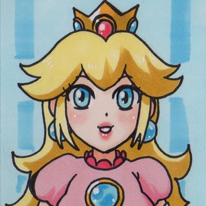 ACEO Artist Trading Card Original - Peach Super Mario