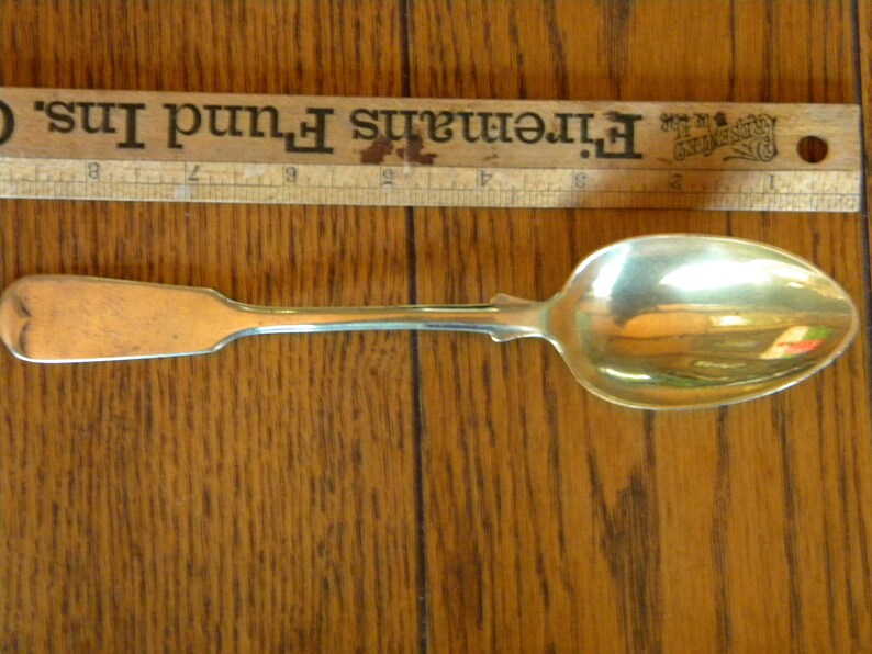 Coin Silver Serving Spoon Dated 1877 Hallmarked with eagle Etsy